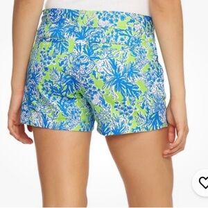 Lilly Pulitzer Vibrant Blue and Green High Waist Shorts